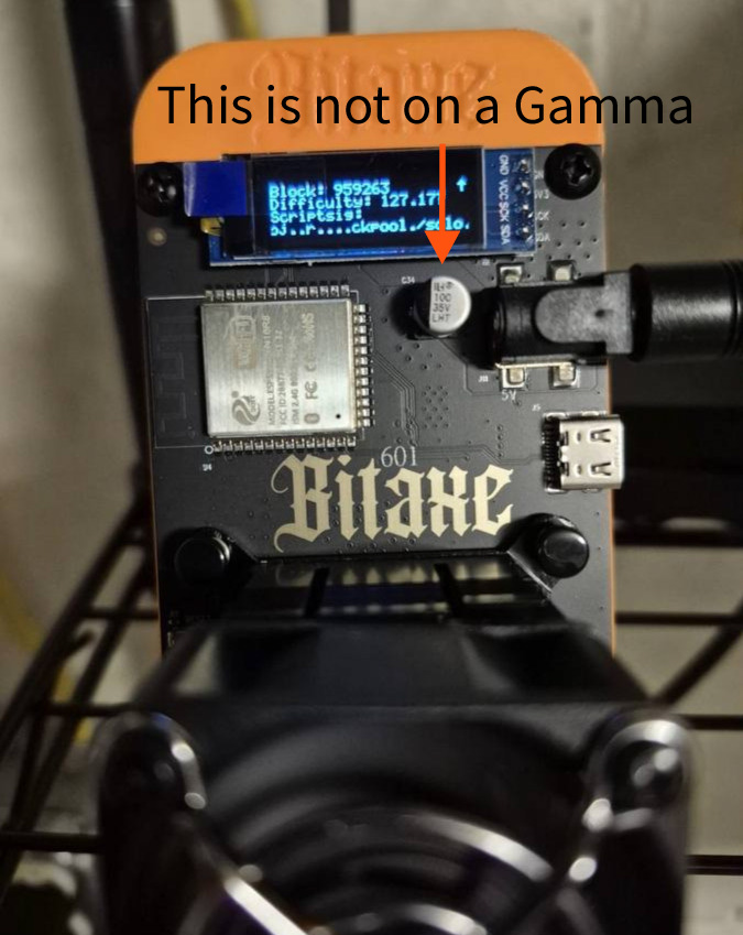 Incompatible miner that is not a Bitaxe Gamma