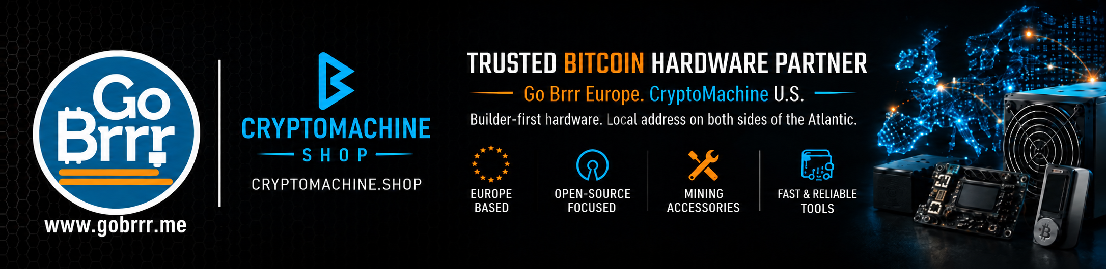 CryptoMachine and Go Brrr Trusted Bitcoin Hardware Partner